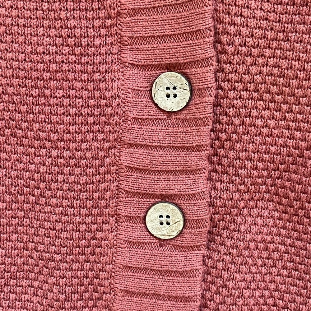 FP Beach V-Neck Button Cardigan Sweater - Rosewood - Picture 2 of 4